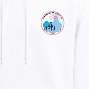 Sweat-shirt à capuche brodé avec écusson blanc Jack & Jill, en molleton à manches longues avec poche avant et cordon de serrage - Product Image 3