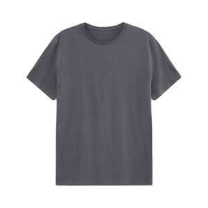 Camiseta Casual de Punto para Hombre, Cuello Redondo, Manga Corta, Color Azul Marino, Corte Regular, Diseño Liso Teñido - Product Image 2