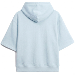 Casual Short Sleeve Embroidered Hoodies OEM ODM Soft Cotton Fleece <b>Pullover</b> Custom Logo High Quality Bulk Wholesale - Product Image 2