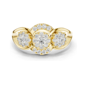 Women's Yellow Gold Diamond Engagement Ring Round Brilliant Cut Classic Style - Product Image 4