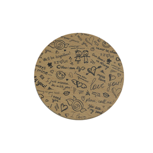 Posavasos Redondo de Madera con Imán y Palabras de Amor, Regalo de Boda - Product Image 1