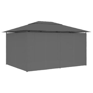 Tendone giardino antracite con tende 157.4 "x 118.1" per edifici esterni - Product Image 4