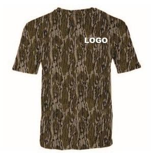 เสื้อยืดแขนสั้นพิมพ์ลายพรางสำหรับผู้ชาย ทรงปกติ คอกลม สวมใส่สบาย มีโลโก้ด้านหลัง - Product Image 2