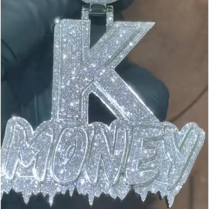 Collier avec pendentif personnalisé pour homme, argent sterling 925, style street rock hip hop, bijoux tendance avec lettres 3D, nom personnalisé - Product Image 1