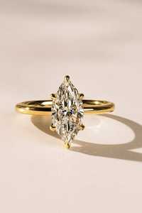 Joyería MAISHA DIAM, Anillo de Compromiso de Oro Blanco, Amarillo y Rosa de 18K con Diamante Cultivado en Laboratorio de Corte Marquesa de 4 Quilates, Certificado por IGI, para Mujer - Product Image 6