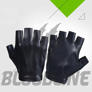 Gants de vélo en cuir Bloodline, longueur poignet, respirants, style sportif, noirs, cyclisme printemps-été - Product Image 2
