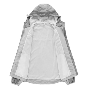 Windbreaker <b>Jacket</b> for Men Winter Windproof Standard <b>Thickness</b> Hooded Stand Collar Front Breathable Quick Dry Outdoor Sportswear - Product Image 3
