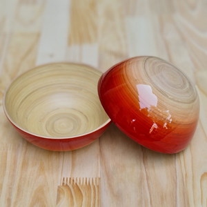 Ensemble personnalisé de bols en bambou naturel et coloré, ustensiles de cuisine écologiques, soupe, collations, repas, fêtes, rencontres entre amis - Product Image 4