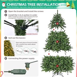 Albero di Natale Artificiale Pre-Illuminato da 2,1 m con 700 Luci Bianco Caldo e 2231 Punte di Rami per Decorazioni Casa, Ufficio e Feste - Product Image 5