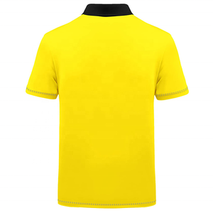 Men's Yellow Geometric Print Short Sleeve Polo Shirt Quick Dry Knitted Sporty Casual <b>Top</b> - Product Image 2