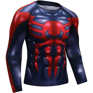 Maillot de sport respirant à manches courtes pour homme, design personnalisable, tissu Spandex/Nylon, vêtements de sport MMA, vente en gros - Product Image 2