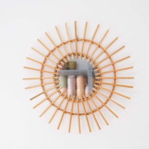 Nordic style rattan wall mounted <b>mirror</b> home decor creative design hanging decorative <b>mirrors</b> - Product Image 3