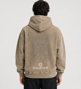 เสื้อยืดโอเวอร์ไซส์ผ้าคอตตอนหนานุ่ม พิมพ์ลายกราฟิกประดับเพชร สไตล์วินเทจสีดำ สำหรับขายส่ง รับสกรีนโลโก้ - Product Image 5