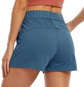 <b>Women</b> High Waist Drawstring <b>Shorts</b> High Quality Solid Color Quick Dry Breathable Spandex Polyester Soft & Comfortable Gym <b>Short</b> - Product Image 3