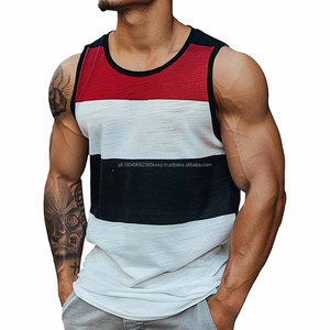 T-shirt sans manches pour homme avec logo graphique personnalisé d'été, t-shirt uni surdimensionné en coton lourd, débardeur décontracté - Product Image 1