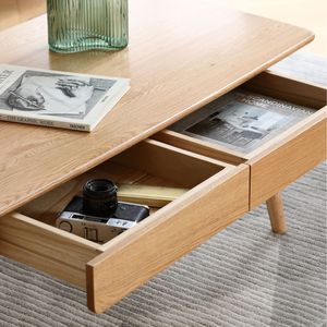 Table basse en bois massif 100% - Largeur 120 cm - Profondeur 56 cm - Hauteur 45 cm - Bureau pour l'étude et le travail à domicile - Product Image 5