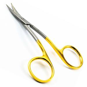 TC La Grange Orthotrac Surgical Gum Scissors Curved 11cm Manual Stainless Steel Gold Tissue Dental Class I by <b>Blush</b> Surgical - Product Image 5