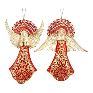 Vente chaude Décoration de Noël et du Nouvel An unique pour la maison, ornement d'ange 3D en acrylique plaqué or brillant argent mat - Product Image 4