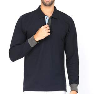 Men's Short Sleeve Knitted for <b>Shirt</b> Solid <b>Navy</b> <b>Blue</b> Casual Regular Fit 100% Cotton ODM - Product Image 4