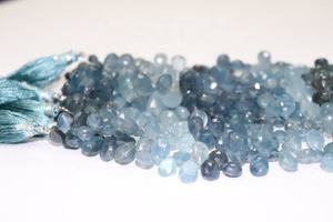 ลูกปัดทรงลูกแพร์เหลี่ยมเพชรพลอยมอสพลอยสีฟ้ามอสขนาด7*9มม. - Product Image 4