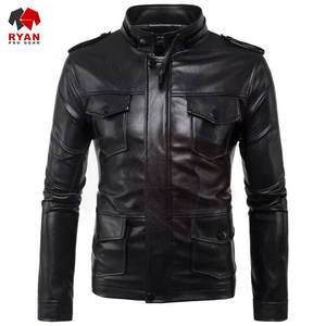 Veste en cuir pour homme, cuir véritable, couleur unie, matériau durable, fabrication OEM ODM disponible - Product Image 1