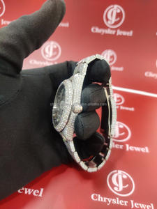 Montre de luxe en diamant Moissanite entièrement glacée D VVS mécanique cadran rond mouvement testeur de diamants montres pour hommes - Product Image 4