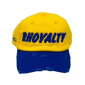 หมวกเบสบอล SGRho สีน้ำเงินรอยัลและสีเหลืองทอง หมวกผ้าฝ้ายปักลายตามสั่ง ปรับขนาดได้ สวมใส่สบาย เหมาะสำหรับชมรมนักเรียน นักศึกษา และสวมใส่ในชีวิตประจำวัน - Product Image 1