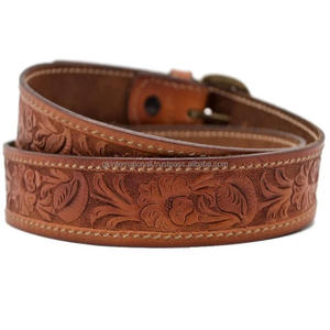 Customized Unisex Vintage Western Leather <b>Tooling</b> Belt Hand Carved <b>Engraved</b> Antique Floral Designer Brass Buckle All Sizes - Product Image 6