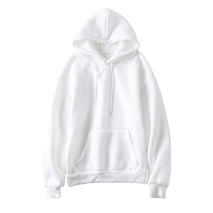 Invierno 100% algodón de gran tamaño pulóver con capucha para hombres de manga larga Fitness Casual suéter de talla grande en blanco moda sudaderas con capucha - Product Image 2