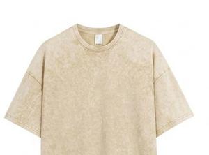 Camiseta de Algodón para Hombre con Lavado Ácido, Transpirable, Suave, Lisa, de Alta Gama, Informal - Product Image 3