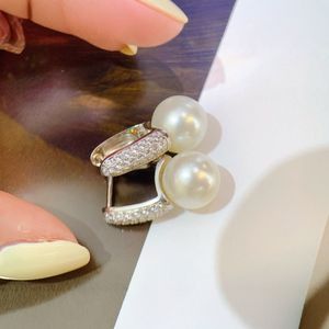 Pendientes de Plata de Ley S925 al por Mayor con Perlas Naturales de 10-9 mm, Dos Piezas, Accesorios para las Orejas con Cristales Ligeramente Imperfectos - Product Image 3