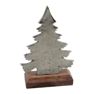 Ornements créatifs en métal pour arbre de Noël avec base en bois, parfaits pour la décoration intérieure de la maison, de la table ou du bureau, sculptures tendance - Product Image 3