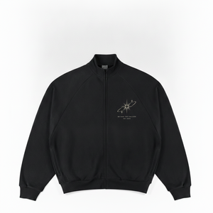 Sudadera con Cremallera Completa NOVA para Hombre, Diseño Celestial Negro, Felpa de Algodón, OEM ODM - Product Image 2