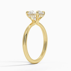 Bague solitaire en diamant rond à halo caché - Product Image 2
