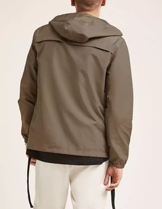Wholesale Spring Quarter Zip <b>Canvas</b> Stand Collar Windproof <b>Men's</b> High Quality Sports Windbreaker Pullover 100% Nylon <b>Jacket</b> - Product Image 3