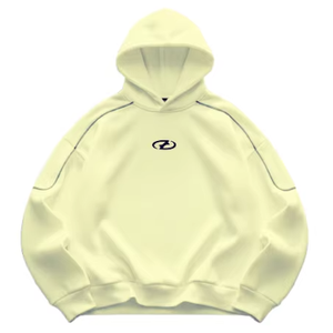 Sudadera con Capucha Oversize de Invierno con Mangas Raglán, Costuras con Ribete y Logotipo Estilizado en el Pecho - Ropa Casual Urbana Tejida para Hombre - Product Image 4