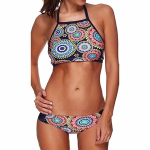 New Arrival Women's <b>Bikini</b> <b>Set</b> <b>Push</b> <b>up</b> 2 Piece Beachwear with Digital Print Front Customizable High Quality Spandex/Polyester - Product Image 1