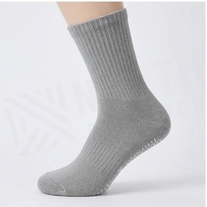 Crew <b>Socks</b> Solid Gray 100% Cotton Breathable Knitted for Adults Casual Daily Wear Autumn Season - Product Image 3