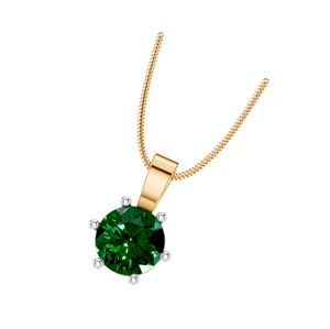 Elegante collar con colgante de solitario Esmeralda chapado en oro rosa de 14K y 18K para mujer, abalorio de oro blanco con piedra natal de mayo - Product Image 4