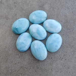 Larimar naturel AAA+ de qualité supérieure, taille ovale 10 mm, dos plat, cabochon calibré, pierre précieuse polie en vrac pour bijoux - Product Image 2