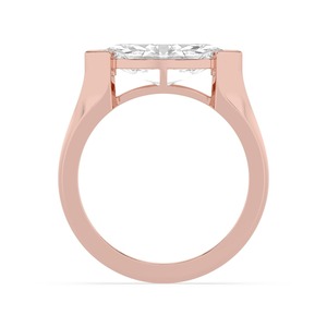Anillo de compromiso exclusivo de oro rosa de 10K con diamante cultivado en laboratorio de 1.50 quilates, engaste nupcial de diamante marquesa con elegancia distintiva - Product Image 2