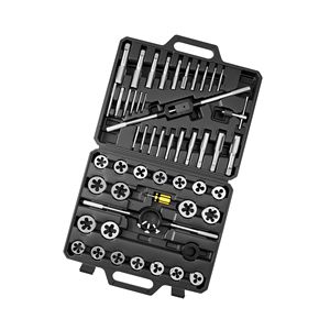 Jeu de tarauds et filières métriques de 51 pièces, tailles M6 à M24, avec tarauds à filetage grossier et fin, filières, clé et mallette de transport, ensemble complet pour l'automobile - Product Image 1