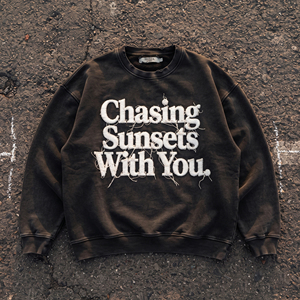 เสื้อสเวตเชิ้ตปักลายแบบดิสเทรสสำหรับผู้ชาย ผ้าฟลีซคอตตอนหนา 450 GSM เสื้อสเวตเชิ้ตดิสเทรสปักลายสำหรับผู้ชาย - Product Image 1