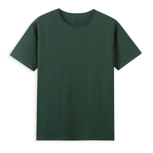 Camiseta de Algodón de Manga Corta Verde Lisa para Hombre, Corte Regular, Cuello Redondo, Estilo Casual, Color Sólido, Tejido Jersey - Product Image 6