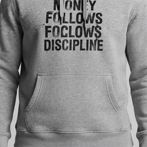 เสื้อสเวตเชิ้ตมีฮู้ดสีเทาสำหรับผู้ชาย พิมพ์ลาย Money Follows Discipline ผ้าฟลีซคอตตอน ใส่ได้ในฤดูใบไม้ร่วง - Product Image 6