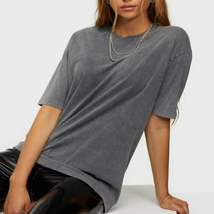 Camisetas de mujer con lavado ácido, antibacterianas, de buena calidad, fabricadas en fábrica, material suave, top moderno, camiseta de mujer con lavado ácido. - Product Image 2