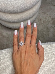 Anillo de Compromiso con Cristales en Forma de Marquesa, Chapado en Rodio, Plata 925, Engaste de Garras, Certificado IGI, para Mujer - Product Image 2