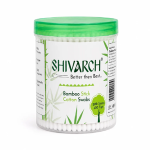 Hisopos de Algodón Ecológicos y Sostenibles de Bambú, 200 Unidades, Hisopos de Algodón Suaves de Doble Punta en Tarro Redondo, Empaquetados Higiénicamente para el Cuidado Diario - Product Image 1