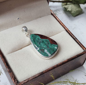 จี้คริสโซคอลล่าทรงแฟนซีประดับขอบเงินแท้ 925 เครื่องประดับพลอยขายส่ง - Product Image 2