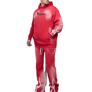 Survêtement pour homme en coton décontracté à capuche, effet délavé, qualité supérieure, idéal pour l'hiver - Fabriqué en usine, prix raisonnable - Product Image 1